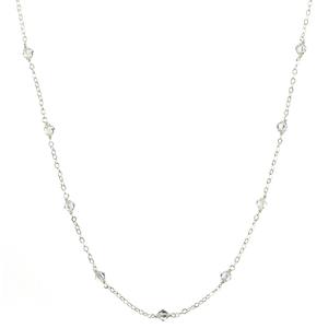 Lita Swarovski Tincup Necklace With Sterling silver Chain 18"