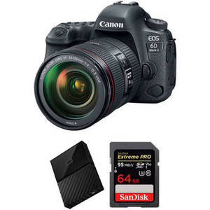 EOS 6D Mark II DSLR Camera with 24-105mm f/4 Lens and Storage Kit