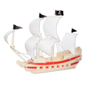 Puzzled Pirate Ship Natural Wood Puzzle
