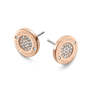 Pave Rose Gold-Tone Stud Earrings