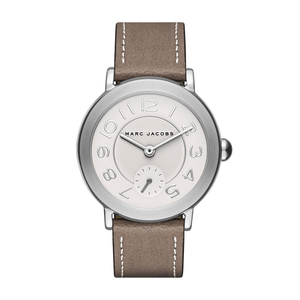 Ladies Riley Cement Leather Strap Watch White Dial