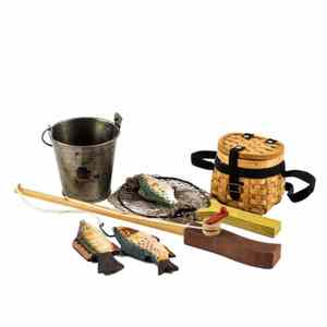 The Queen's Treasures Fishing Adventure Set (Fishing Pole, Net, Pail and 3 Fish) for 18&quot; American Girl&#174; Doll Accessories