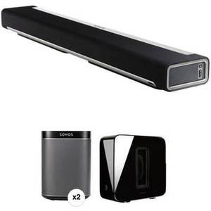 PLAYBAR Wireless Soundbar, PLAY:1 Wireless Speaker Pair, and SUB Wireless Subwoofer Kit (Black)