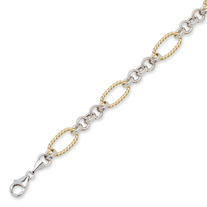 Yellow-Gold and Sterling Silver Italian Bracelet