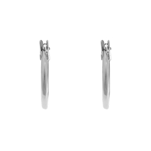 14K White Gold 14mm Snap Hoop Earrings