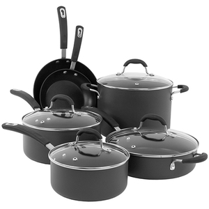 10pc Hard Anodized Aluminum Nonstick Cookware Set