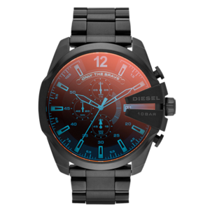 Diesel Mega Chief Men's Black Ion-Plated Chronograph Watch