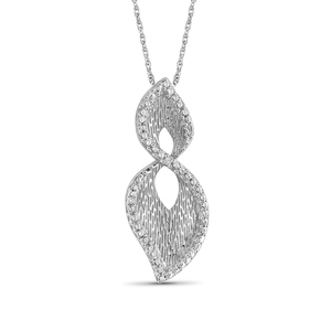 JewelonFire White Diamond Accent Sterling Silver Infinity Pendant
