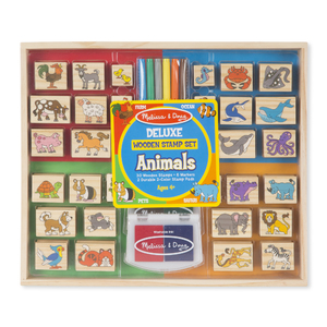 Melissa & Doug Deluxe Wooden Stamp Set - Animals