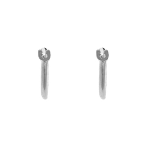 14K White Gold 10mm Snap Hoop Earrings
