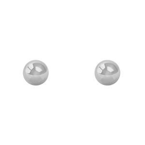 14K White Gold 6mm High Polish Ball Stud Earrings