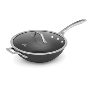 Signature Nonstick 12" Flat Bottom Wok w/ Cover