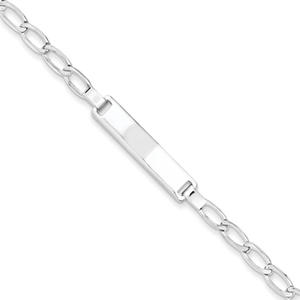 Sterling Silver Engraveable Childrens ID Bracelet - 5.5 Inch - Lobster Claw