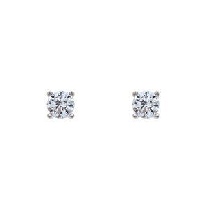 Sterling Silver 3mm Round Cubic Zirconia Stud Earrings
