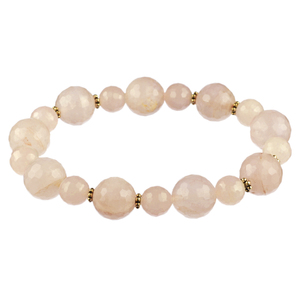 Lita Faceted Rose Quartz Stretch Bracelet