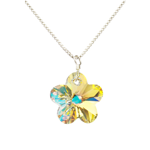 Lita Silver Chain Necklace with Swarovski Elements Flower Pendant,18"