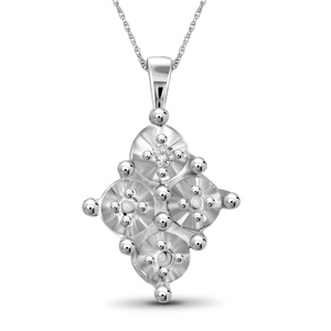 JewelonFire White Diamond Accent Sterling Silver Pendant