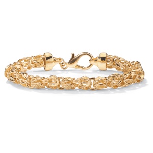 PalmBeach Jewelry Byzantine Link Bracelet in Yellow Gold Tone 9&quot;