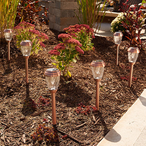 6 Charleston Solar Pathway Lights Copper