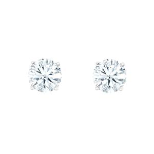 New York City Diamond District 14K White Gold 3/4 cttw Round Diamond Stud Earrings