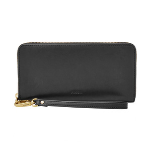 Emma RFID Large Zip Clutch Black