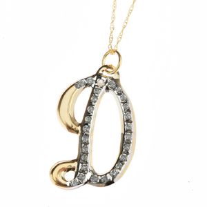 Diamond Fascination 14k Yellow Gold Diamond Accent &quot;D&quot; Pendant