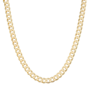 Gold over Sterling Silver 200 Gauge Curb Link Chain, 24 Inches