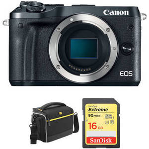 EOS M6 Mirrorless Digital Camera Basic Kit (Body Only, Black)