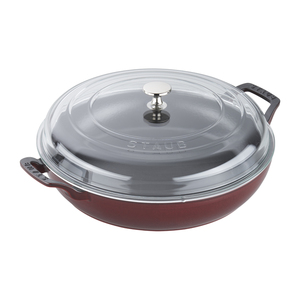 3.5 Qt Cast Iron Braiser w/ Glass Lid Grenadine