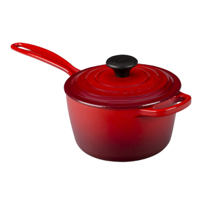 Signature Enameled 3.25Qt Cast Iron Saucepan Cherry