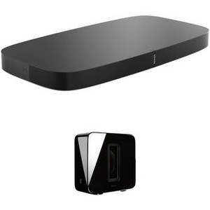 PLAYBASE Wireless Soundbase and SUB Wireless Subwoofer Kit (Black)