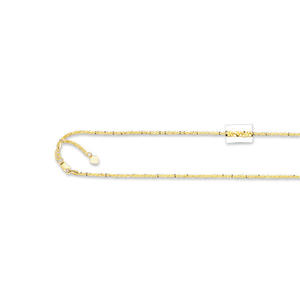 10k 1.5mm Yellow Gold Adjustable Sparkle Chain Necklace - 22 Inch
