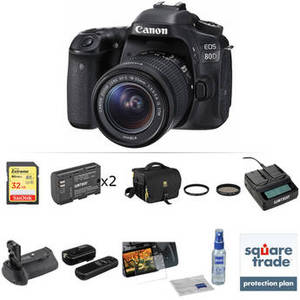 EOS 80D DSLR Camera with 18-55mm Lens Deluxe Kit
