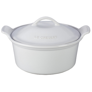 Heritage 3 Qt. Covered Round Casserole White