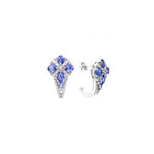 Sterling Silver Tanzanite & White Topaz Earrings