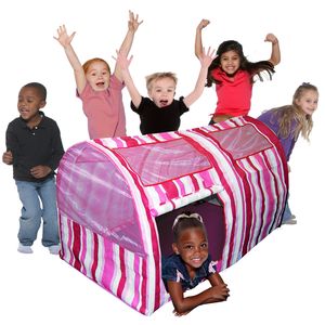 Pink Striped Bed Tent