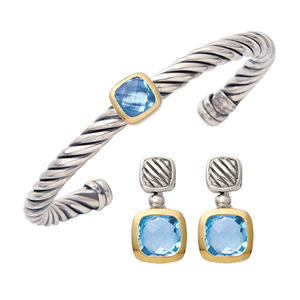 Blue Topaz Bracelet & Earring Set