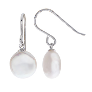 PearLustre by Imperial Sterling Silver FW Coin Pearl Drop Earrings