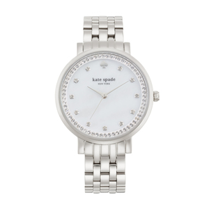 Monterey Silver-Tone Stainless Steel Watch with Crystal Accents