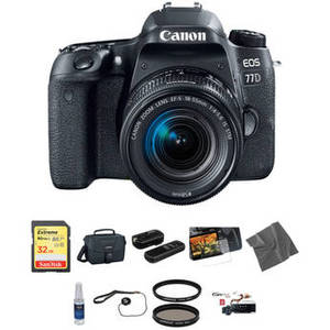EOS 77D DSLR Camera with 18-55mm Lens Deluxe Kit