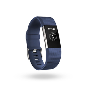 Charge 2 Heart Rate + Fitness Wristband Blue/Silver - Large