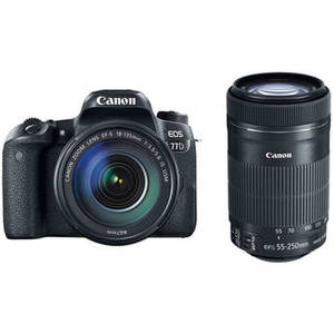 EOS 77D DSLR Camera with 18-135mm USM and 55-250mm Lenses