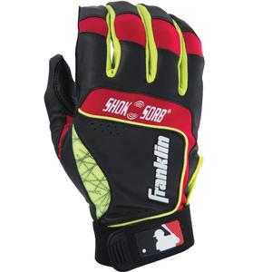 Franklin Sports Shok-Sorb Neo Batting Glove Black/Red/Yellow Youth Large