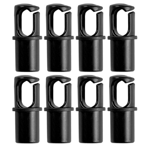 Upper Bounce Universal Trampoline Pole Cap Enclosure Net Hook Fits for 1" or 1.5" Diameter Pole - set of 8 - Black