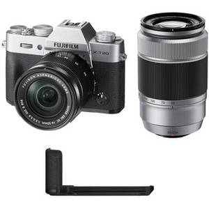 X-T20 Mirrorless Digital Camera with 16-50mm and 50-230mm Lenses and Grip Kit (Silver)
