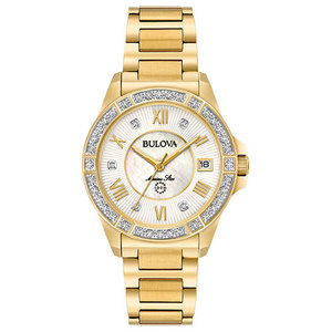 Ladies Marine Star Gold-Tone Diamond Watch