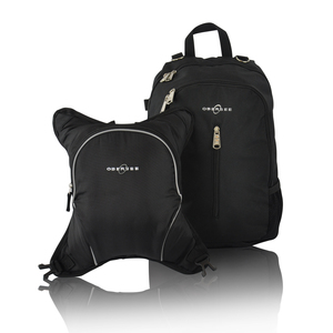 Obersee Rio Diaper Bag Backpack with Detachable Cooler, Black/Black