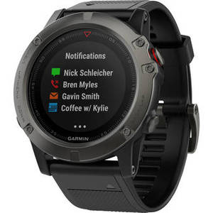 fenix 5X Sapphire Edition Multi-Sport Training GPS Watch (Canadian Variant, Slate Gray, Black Band)