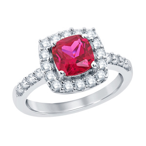 1.55 Cttw Created White Sapphire & Blue Topaz Ring in Sterling Silver - Size 7 Only