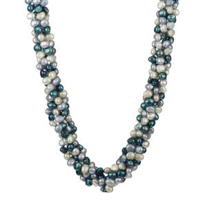 5 Row Multi-Blue Color Freshwater Pearl Necklace